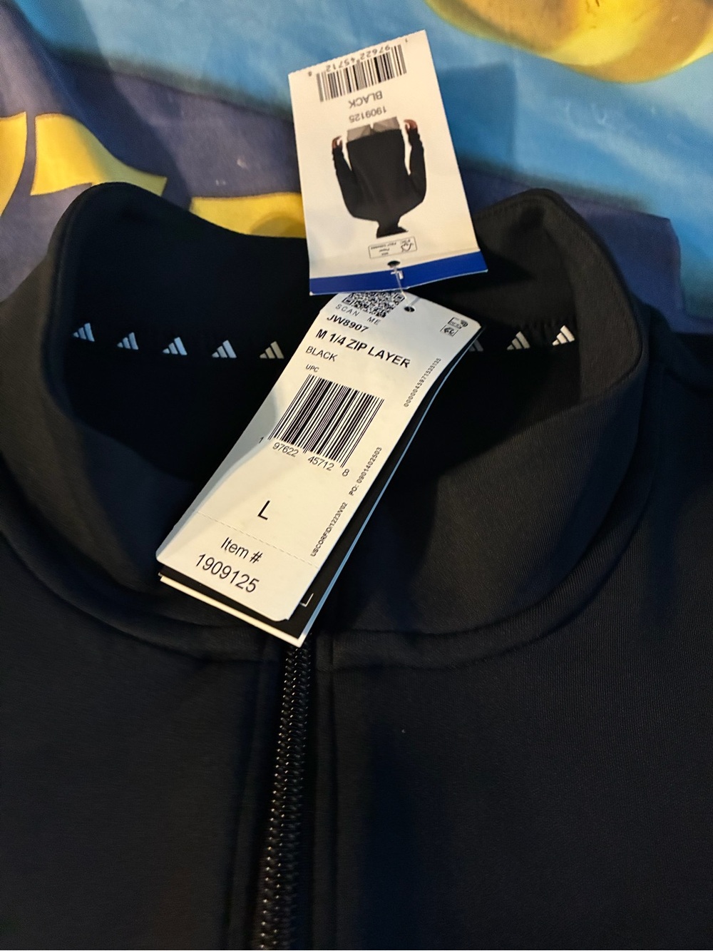 adidas Black 1/4 Zip Lightweight Layer Jacket